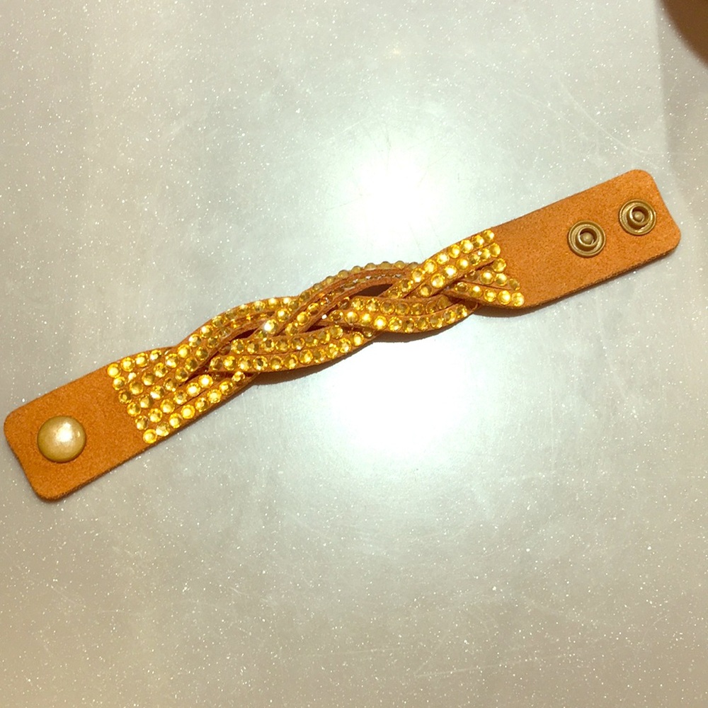 🌕cute simple brown crystal gems Bracelet
